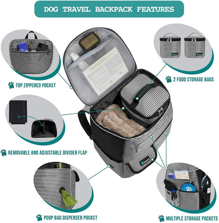 Airline-Approved Dog Travel Backpack - Black Stripe Pet Supplies Carrier