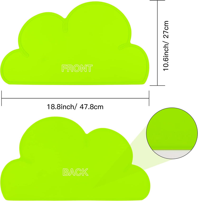 Premium Anti-Slip Silicone Pet Feeding Mat for Dogs and Cats - Waterproof Bowl Placemat in Grass Green