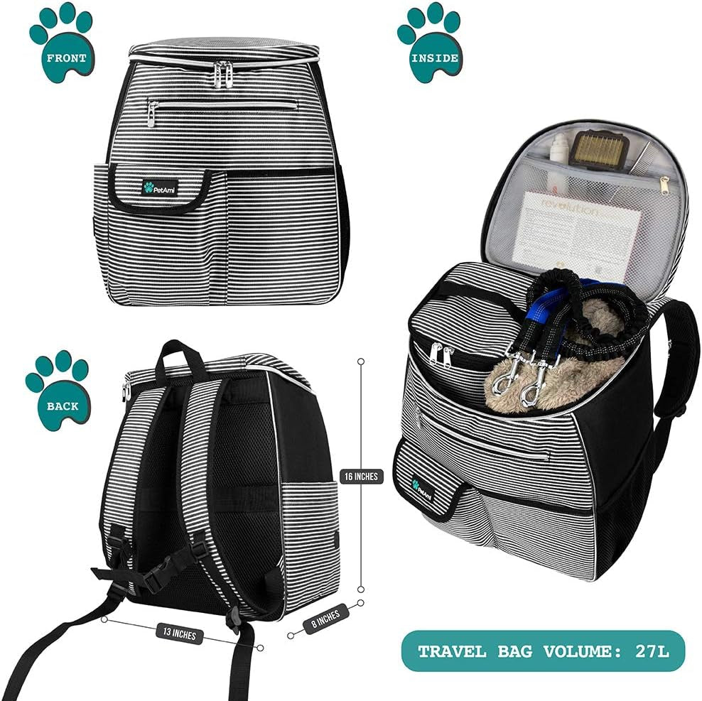 Airline-Approved Dog Travel Backpack - Black Stripe Pet Supplies Carrier