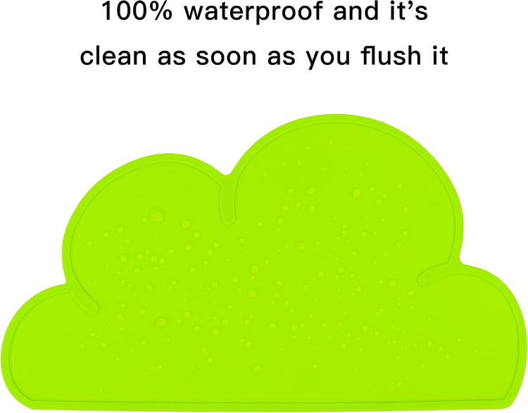 Premium Anti-Slip Silicone Pet Feeding Mat for Dogs and Cats - Waterproof Bowl Placemat in Grass Green